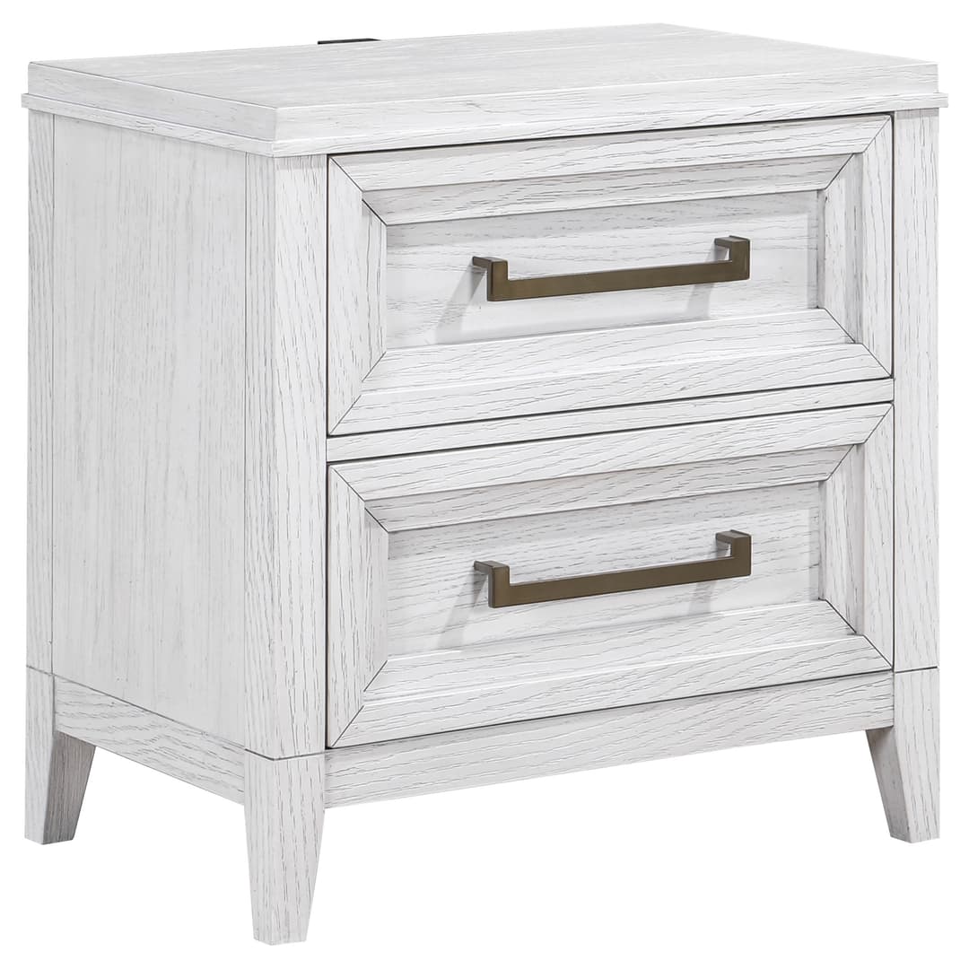 Marielle 2-drawer Nightstand Bedside Table Distressed White 